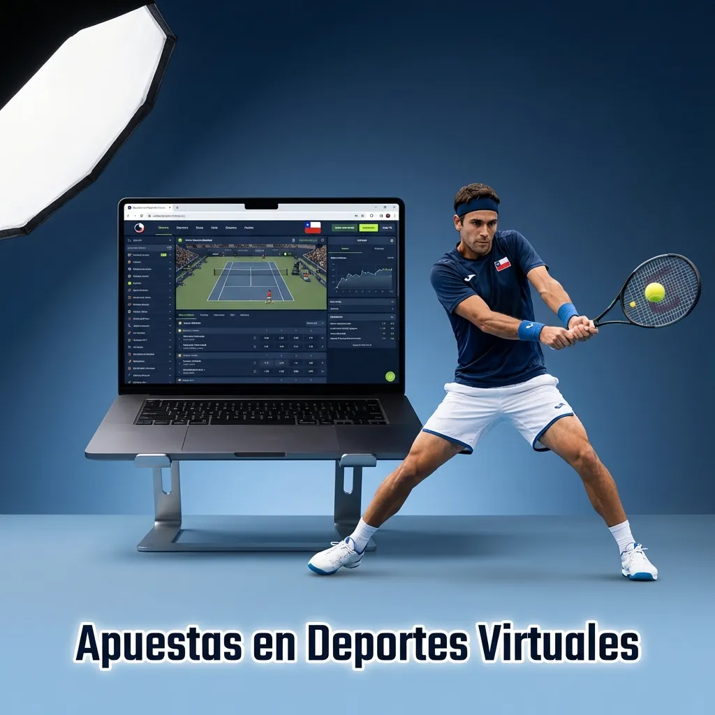 Pantalla de apuestas en deportes virtuales mostrando fútbol, carreras de caballos y otras opciones de juego simuladas