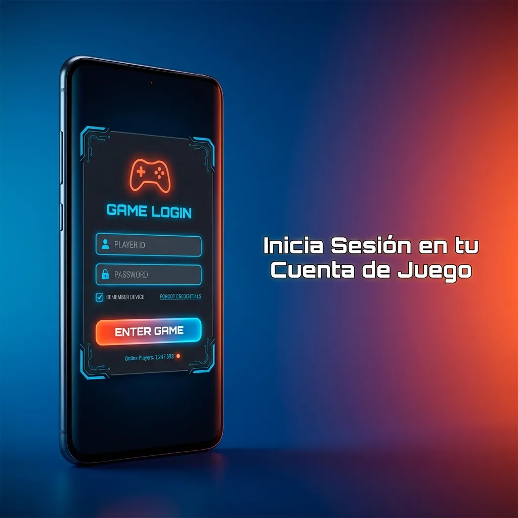 Pantalla de inicio de sesión de cuenta de juego mostrando campos para credenciales y opciones de verificación