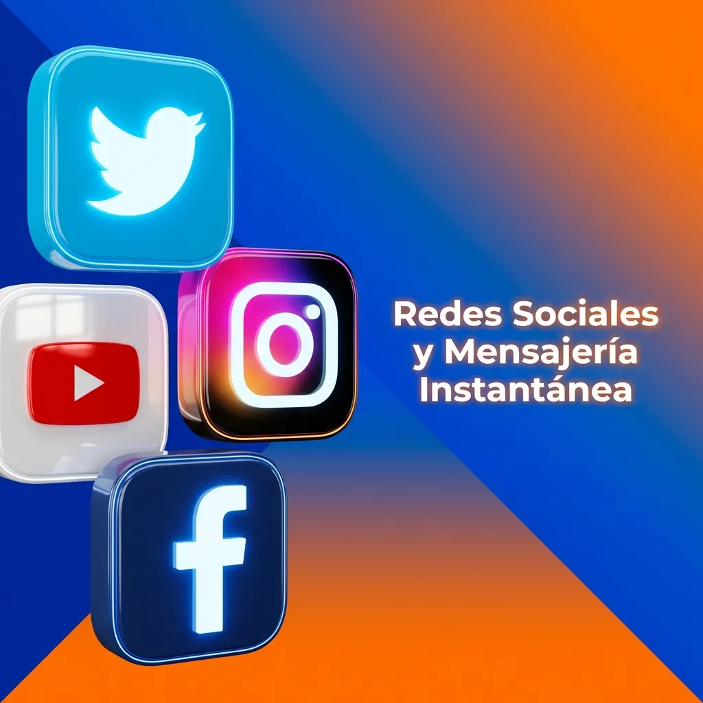 Social media and instant messaging apps on smartphone screen showing WhatsApp, Telegram, and Facebook Messenger icons